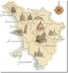 Toscana reseskildring karta